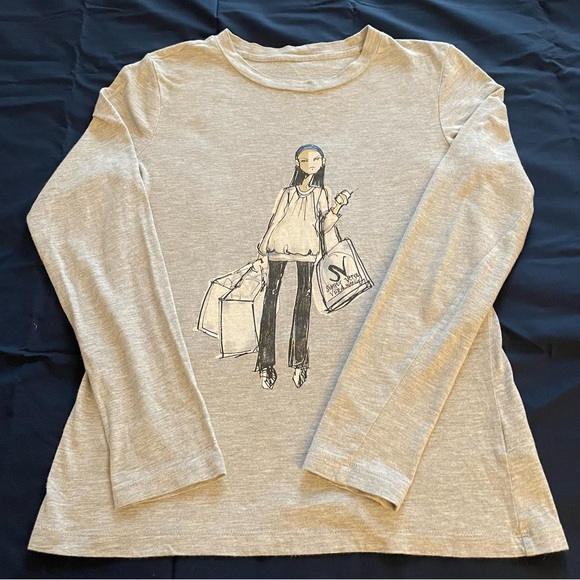 Simply Vera Vera Wang gray graphic supima cotton tee top, size M shopping mall - Picture 6 of 14